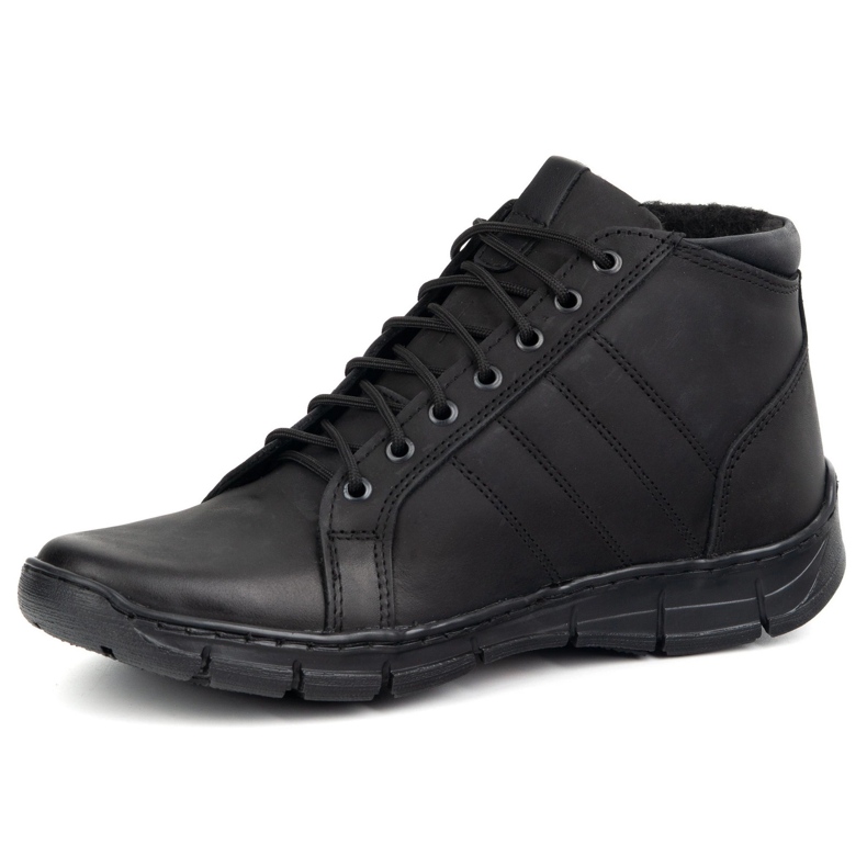Olivier Sapatos masculinos renda -up em couro tornozelo 311kz FUT preto 1