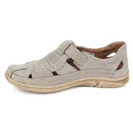 KOMODO Sapatos de couro masculino para velcro 937 cinza 1