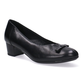 Bombas clássicas de couro Face preto feminino Kostex 2134-K 10 1