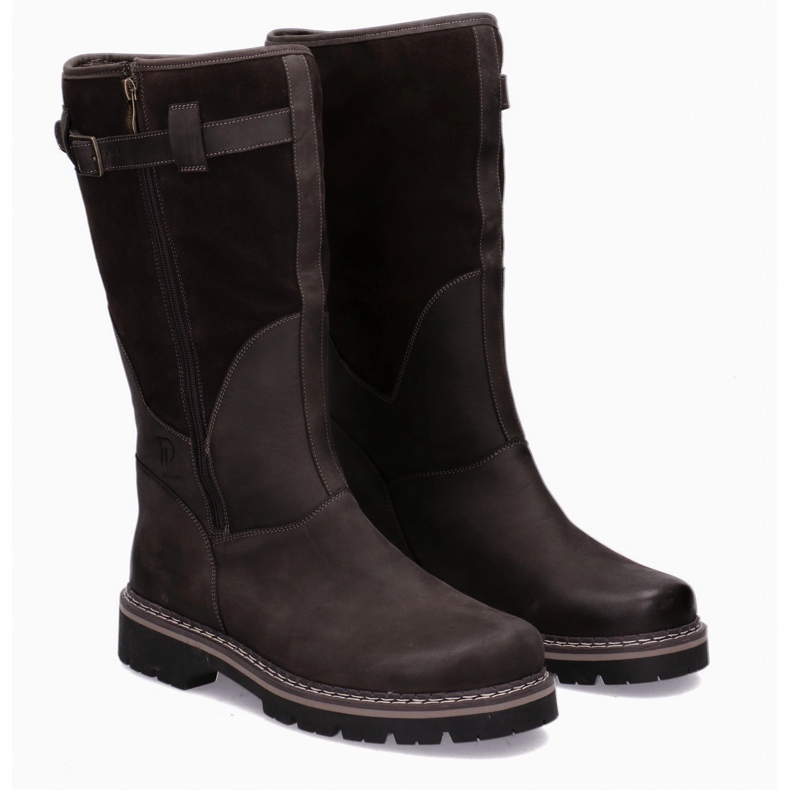 Boots táticos duráveis-myśliwskie em couro baribal Pollonus marrom 6-0104-001 1