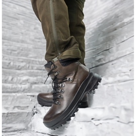 Pollonus Sapatos de trekking, polonus tático de couro de couro 6-0126-002 BONG BROWN BISON marrom marrom 2