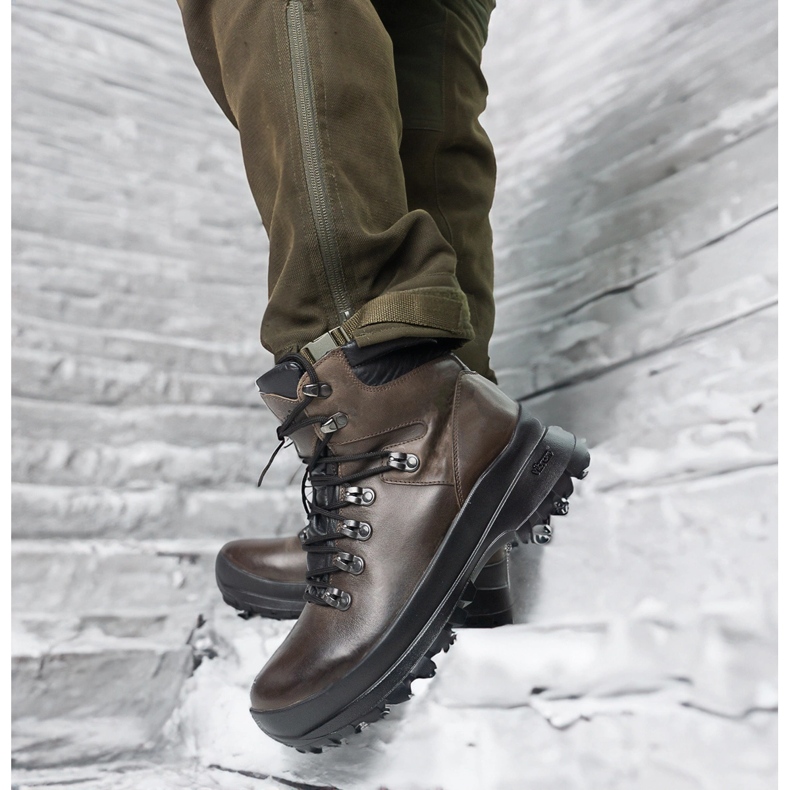 Pollonus Sapatos de trekking, polonus tático de couro de couro 6-0126-002 BONG BROWN BISON marrom marrom 2