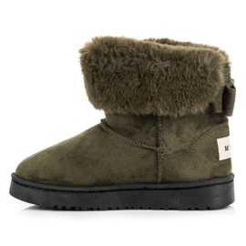 Bella Paris Botas de neve com laço verde 1