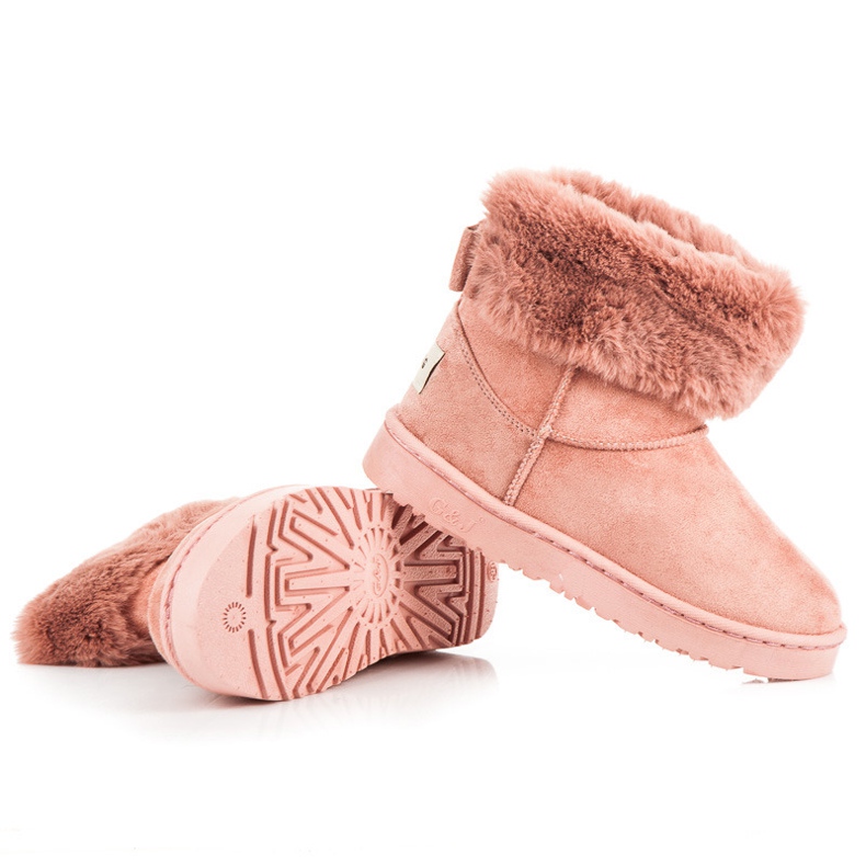 Bella Paris Botas de neve com laço rosa 1