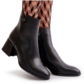 Botas femininas elegantes e isoladas em couro natural, pretas Vinceza 77106 preto 5