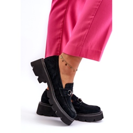 Vinceza Mocassins de couro feminino Black Black preto 3