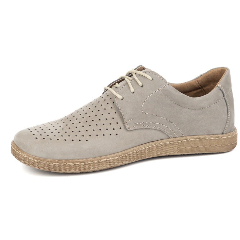 KOMODO Sapatos de couro masculino casual 933/l/2 cinza 1