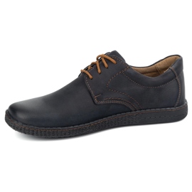 KOMODO Sapatos de couro masculino Casual 933/2 Black preto 1
