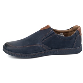 KOMODO Sapatos de couro masculino casual 854/2 azul marinho 1