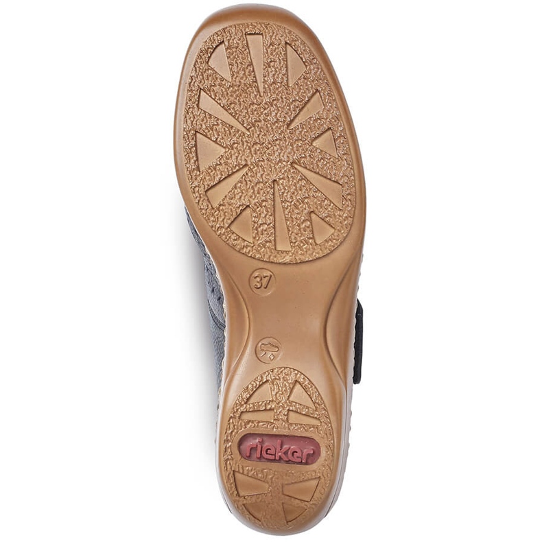 Sapatos de mulher em pele com velcro azul marinho Rieker 41399-14 1