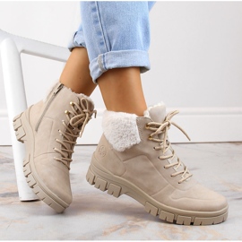 Botins femininos confortáveis ​​e isolados bege da Rieker 2