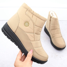 Botas femininas de neve com cunha, bege News 5029 1 Botas femininas de neve com cunha, bege News 5029 1