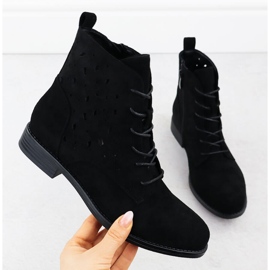 S.Barski Botas abertas femininas Black Suede S. Barski Hy51-136 preto 1