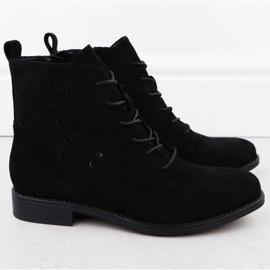 S.Barski Botas abertas femininas Black Suede S. Barski Hy51-136 preto 2