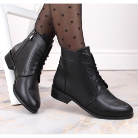 Botas de pele de mulher Dolce Pietro pretas preto 2