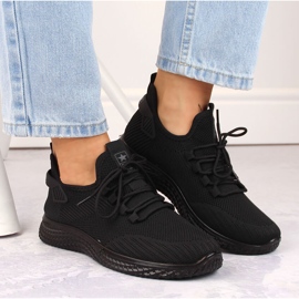 Tênis esportivo leve em malha preta NEWS preto 1