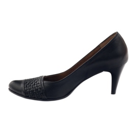 Sapatos de couro preto PEES 263 2