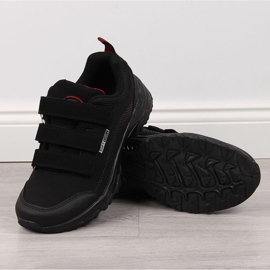 Sapatos de trekking com velcro impermeável preto e vermelho American Club 1