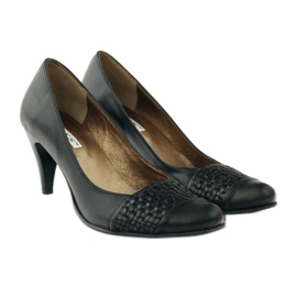 Sapatos de couro preto PEES 263 4