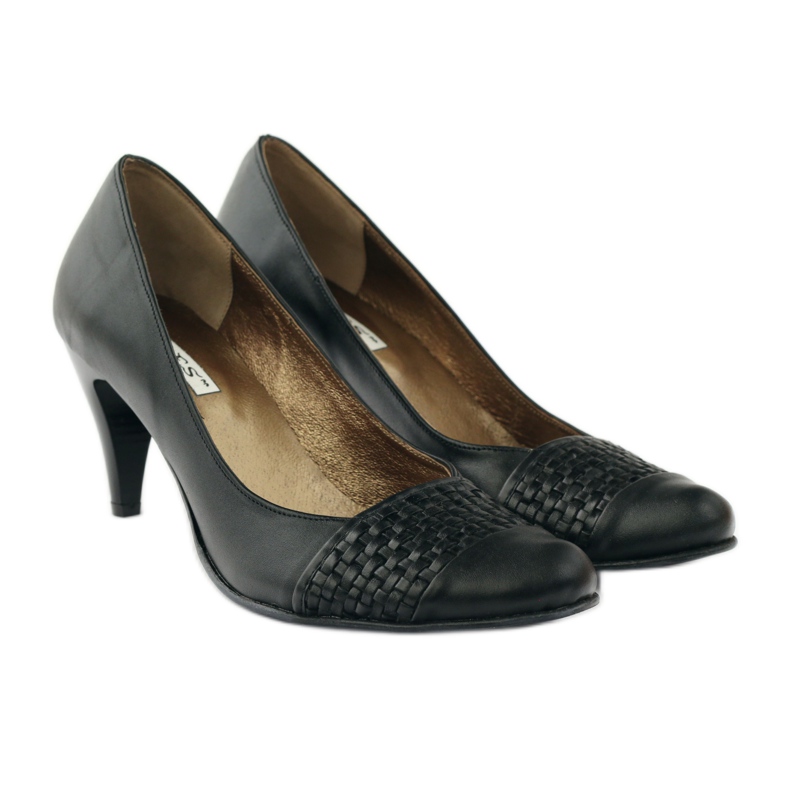 Sapatos de couro preto PEES 263 4