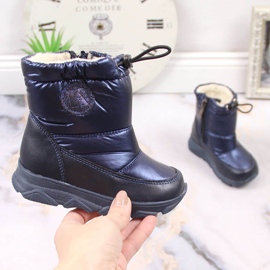 Botas de inverno azul marinho para menina Kornecki 6896 preto 1