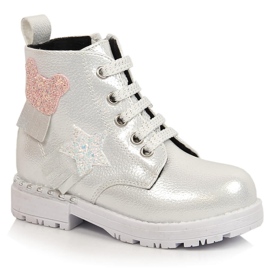 Botas de menina Potocki prata com isolamento prateado brilhante 1