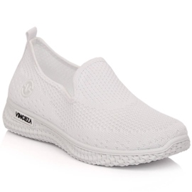 Sapatos desportivos sem cadarço de mulher branca Vinceza 34602 branco 1