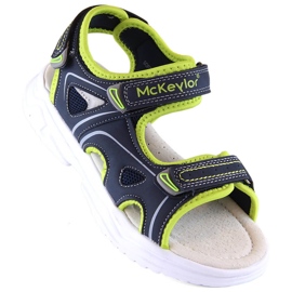 McKeylor 47701 sandálias de velcro azul marinho e verde para menino 1