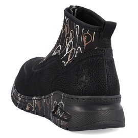 Botins para mulher ténis desportivos com fecho de correr preto Rieker M4953-00 1 Botins para mulher ténis desportivos com fecho de correr preto Rieker M4953-00 1