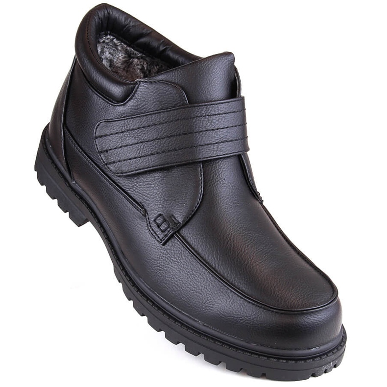 Atletico Botas masculinas com isolamento de velcro, pretas Man's Style WS-004 preto 1
