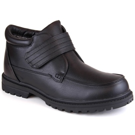 Atletico Botas masculinas com isolamento de velcro, pretas Man's Style WS-004 preto 2