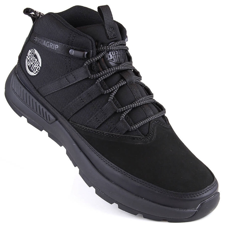 Bustagrip Botins masculinos em couro preto 1