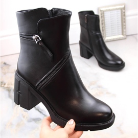 Botins femininos de salto alto com zíper, pretos Filippo DBT4849 2