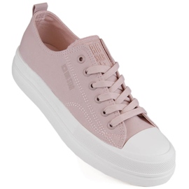 Tênis feminino plataforma nude Big Star LL274970 rosa 1