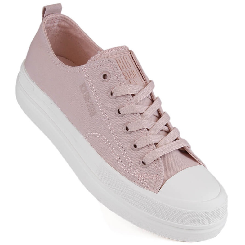 Tênis feminino plataforma nude Big Star LL274970 rosa 1