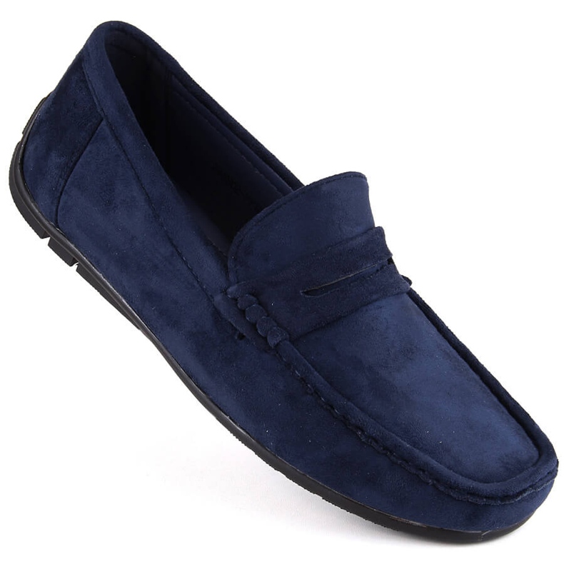 News Sapatos de camurça, mocassins masculinos, azul marinho Unisoft 7710 1