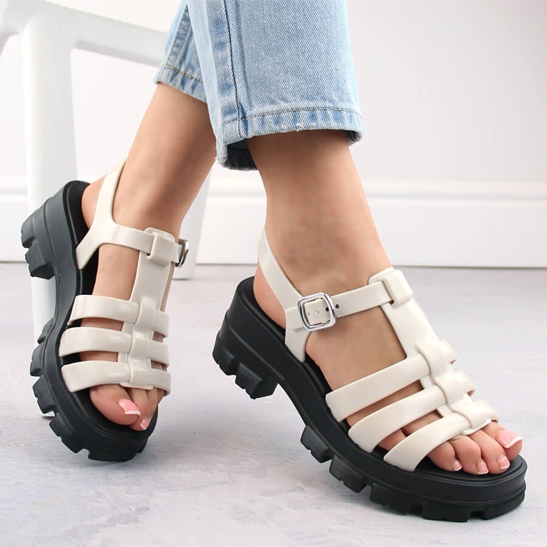 Sandálias de borracha perfumadas femininas confortáveis ​​Zaxy NN285040 bege 1