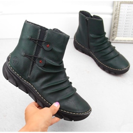 Botas femininas com isolamento verde Rieker 55052-54 1