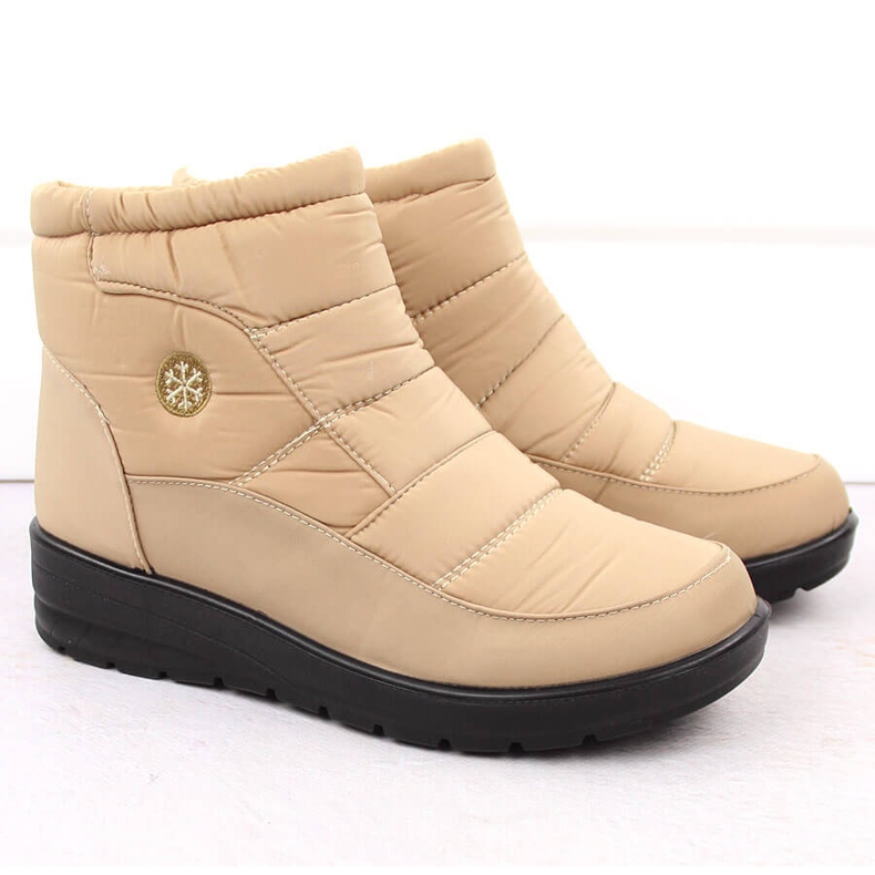 Botas femininas de neve com cunha, bege News 5029 2 Botas femininas de neve com cunha, bege News 5029 2