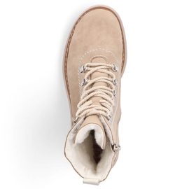 Botas femininas com isolamento, bege, Rieker 72643-60 1