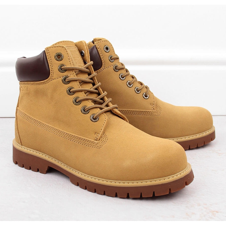Botas masculinas de couro camurça camelo Big Star OO174136 castanho 1