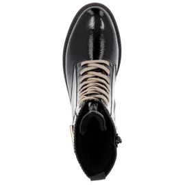 Botas femininas pretas de couro envernizado Remonte D8663-00 preto 1