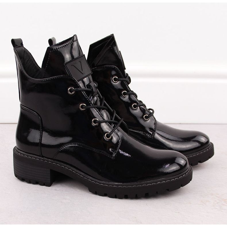 Vestuário de trabalho feminino preto envernizado Vinceza 58136 2