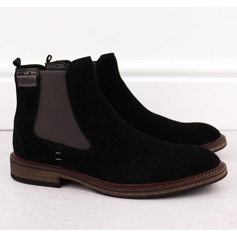 Botas Chelsea masculinas de couro preto Big Star OO174154 1