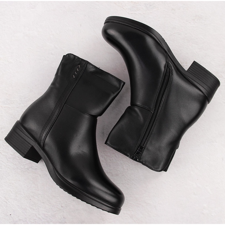 Botins pretos femininos com isolamento Filo Donna Z24-39 1