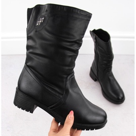 Botins altos pretos com isolamento feminino Filo Donna Z24-43 1