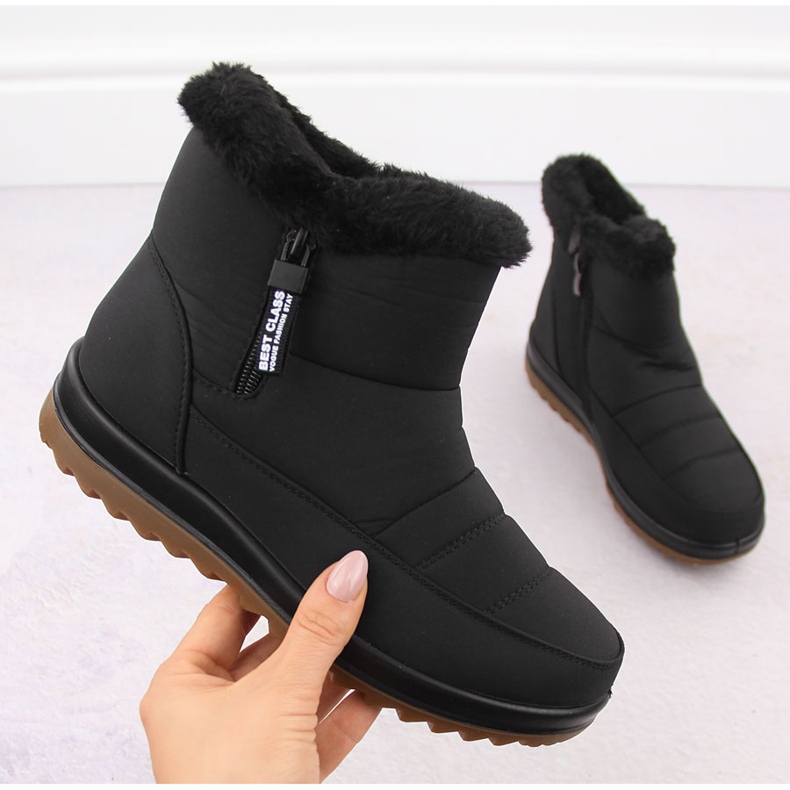 Botas femininas de neve com pele, pretas Potocki 66302 preto 1 Botas femininas de neve com pele, pretas Potocki 66302 preto 1