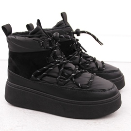 Botas femininas de neve na plataforma, pretas Potocki 72302 preto 2