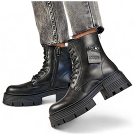 Trabalhadores de couro femininos na plataforma, pretos GD-TL56B 1