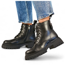 Botas femininas com isolamento de couro, pretas GD-TL57B preto 1
